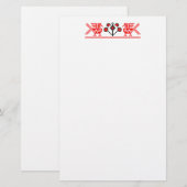 交差ステッチの鳥 便箋 (正面/裏面)