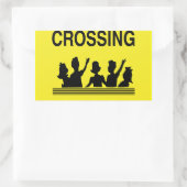 交差ステッ縁どク 長方形シール (バッグ)