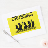 交差ステッ縁どク 長方形シール (封筒)