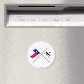 交差テキサス州とゴンザレス国旗 マグネット (インサイチュ (食洗機))