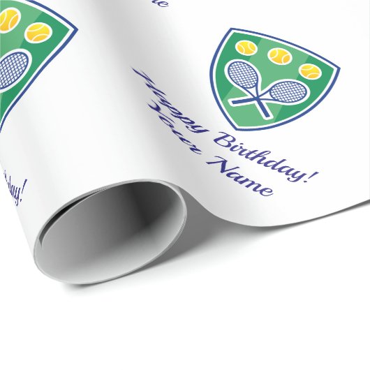 交差テニスラケットスポーツ誕生日または休日 ラッピングペーパー (ロールコーナー)