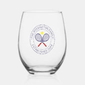 交差テニスラケットファミリー名日付Estd NC ステムなしワイングラス (正面)