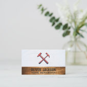 交差ハンマー |テクスチャウォールとウッド 名刺 (スタンド正面)