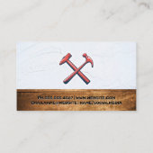 交差ハンマー |テクスチャウォールとウッド 名刺 (裏面)