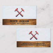 交差ハンマー |テクスチャウォールとウッド 名刺 (正面/裏面)