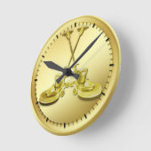 交差バッファ ラウンド壁時計 (傾斜)