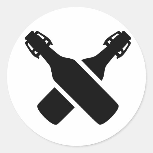 交差ビールボトル ラウンドシール (正面)