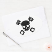 交差ピストンスカル 楕円形シール (封筒)