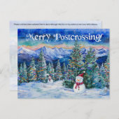 交差メリー雪だるま – はがき (正面/裏面)