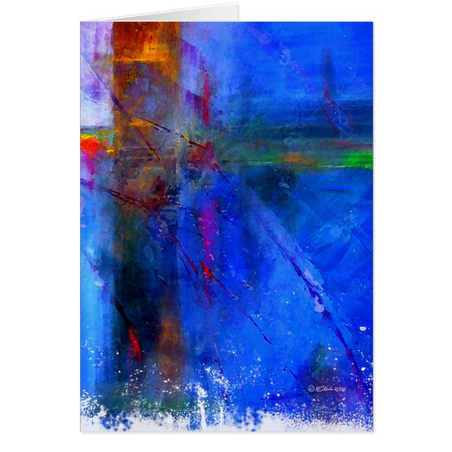 交差道路-抽象的なデジタル絵画カード (正面)