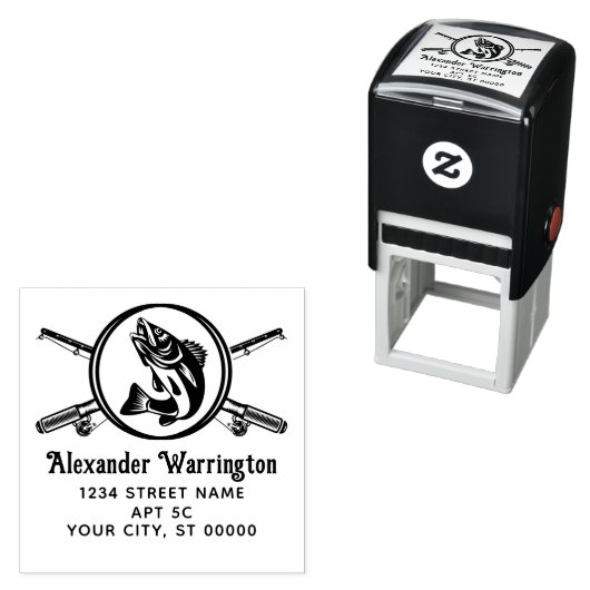 交差魚釣りロッドのリール、魚の名前Retnアドレス セルフインキングスタンプ (インサイチュ)