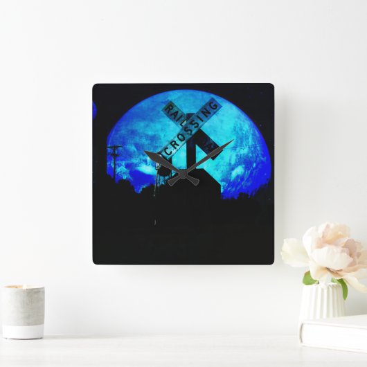 交差 スクエア壁時計 (ホーム)