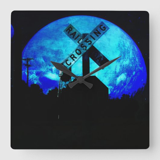 交差 スクエア壁時計 (正面)