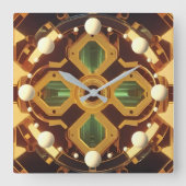 交差 スクエア壁時計 (正面)