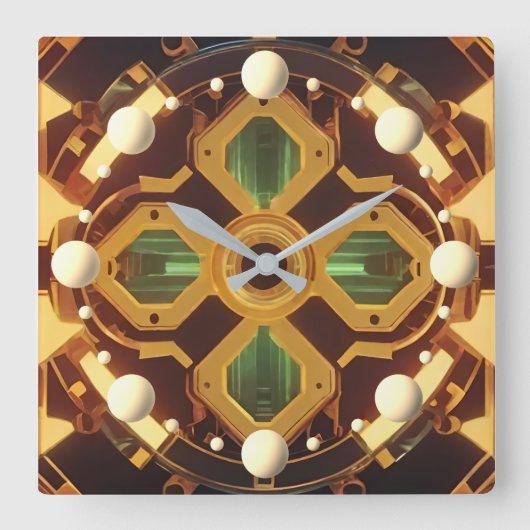 交差 スクエア壁時計 (正面)