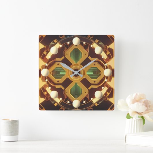 交差 スクエア壁時計 (ホーム)