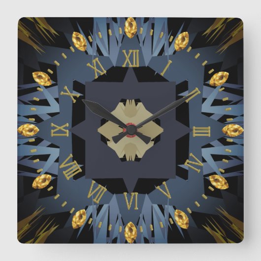 交差 スクエア壁時計 (正面)