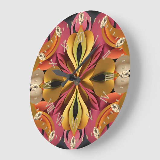 交差 ラージ壁時計 (傾斜)