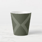 交差Xモスグリーンラテマグカップ – カスタム カフェラテマグ (正面)