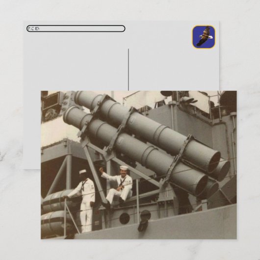 交戦後軍艦はがき ポストカード (正面/裏面)