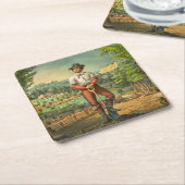 交換プリントの宣伝 スクエアペーパーコースター (アングル)