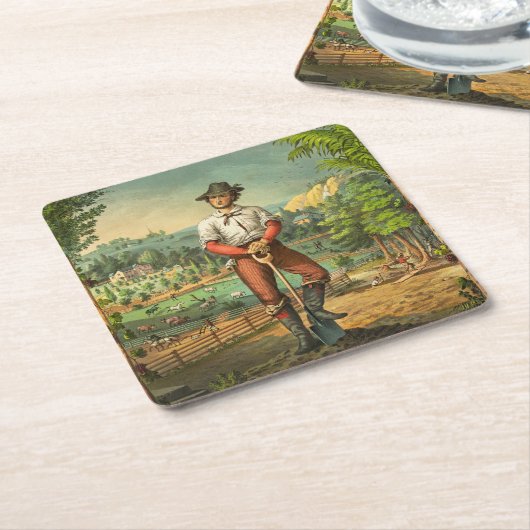 交換プリントの宣伝 スクエアペーパーコースター (アングル)