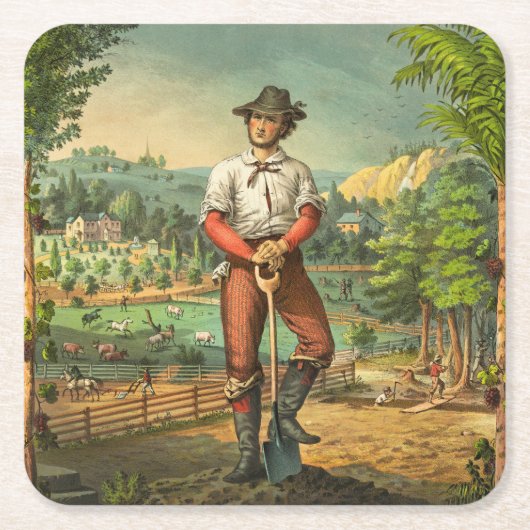 交換プリントの宣伝 スクエアペーパーコースター (正面)