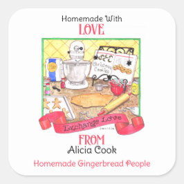 交換ラブホームメイドパーソナライズされたギフト スクエアシール