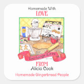 交換ラブホームメイドパーソナライズされたギフト スクエアシール (正面)