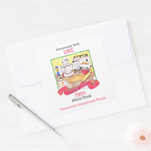 交換ラブホームメイドパーソナライズされたギフト スクエアシール (封筒)