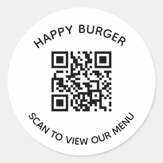 交換可能なQRコードレストランシール ラウンドシール (正面)