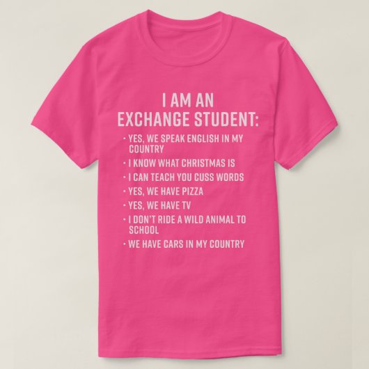 交換留学生おもしろいへの贈り物 Tシャツ (デザイン正面)