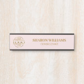 交換赤面ピンクカスタムのビジネスロゴ サインプレート (正面)