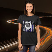 交番妻ブルーライン国旗Tシャツ Tシャツ