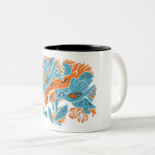 交絡した美鳥TWArt 12-ポップ・アートの ツートーンマグカップ (正面右)