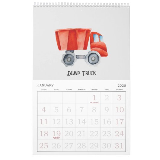 交通の子どもの使い方 カレンダー (1月 2026)