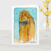 交通の守護者 折りたたみ式グリーティングカード カード (黄色い花)