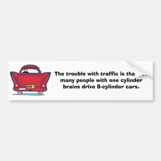 交通の悩み… バンパーステッカー (正面)