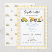 交通を止める建設パーティー招待状 招待状 (正面/裏面)