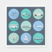 交通アイコン車ナプキン スタンダードランチョンナプキン (正面)