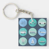 交通アイコン車両キーチェーン キーホルダー (正面)