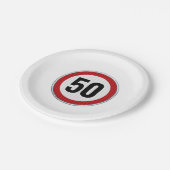 交通カスタム標識付きAGE誕生日パーティー ペーパープレート (アングル)