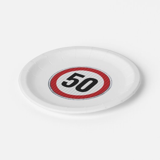 交通カスタム標識付きAGE誕生日パーティー ペーパープレート (アングル)