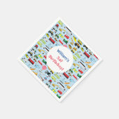 交通カラフル車の子供の名前 スタンダードカクテルナプキン (角)
