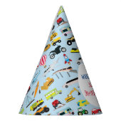 交通カラフル車の子供の名前 パーティーハット (左)