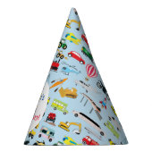 交通カラフル車の子供の名前 パーティーハット (右)