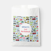 交通カラフル車の子供の名前 フェイバーバッグ (正面)