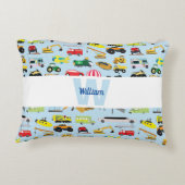 交通カラフル車キッズパターン アクセントクッション (裏面)