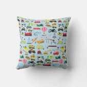 交通カラフル車キッズパターン クッション (裏面)