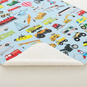 交通カラフル車キッズパターン シェルパブランケット (3/4)